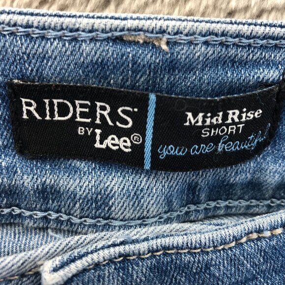 Riders By Lee Womens Jean  Shorts Size 16M Mid Rise Blue Denim Casual Summer - Picture 3 of 13